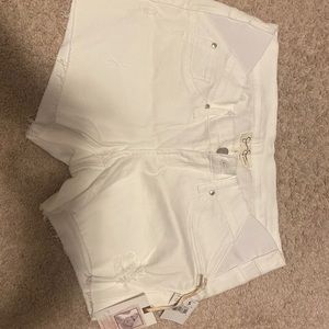 White maternity shorts- NWT